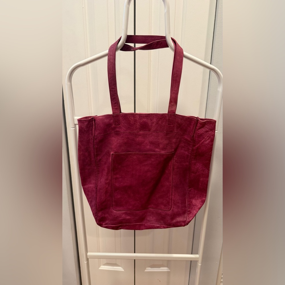 Latico Margie Leather Tote Shoulder Bag Plum